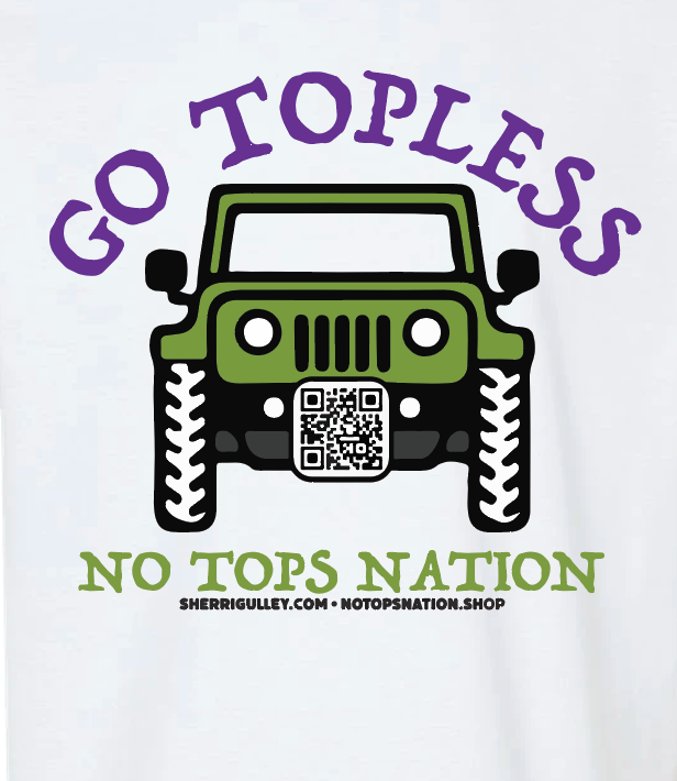 No Tops Nation: White - Go Topless Jeep Ladies Tank Top