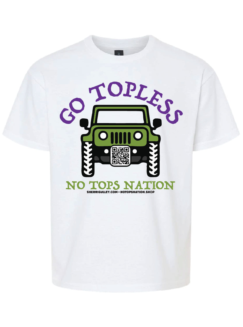 No Tops Nation: White - Go Topless Jeep T-Shirt