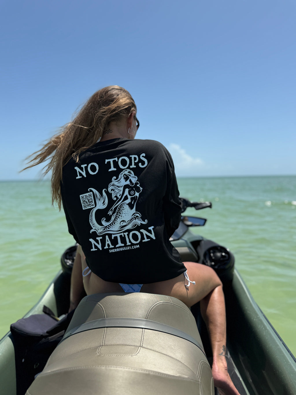 No Tops Nation: Unisex Black Long Sleeve Rash Guard