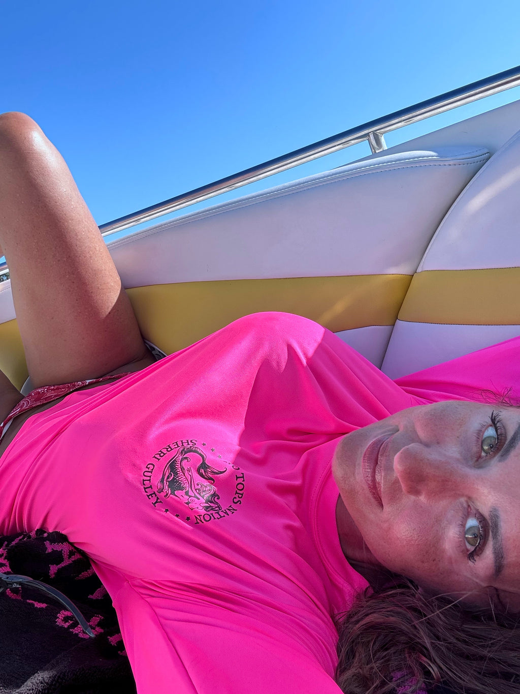 No Tops Nation: Unisex Fuchsia Long Sleeve Rash Guard