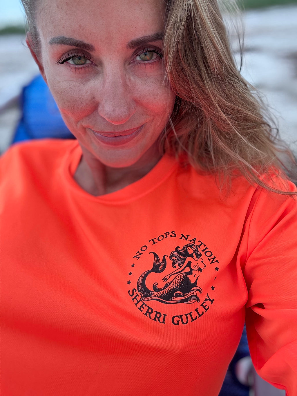 No Tops Nation: Unisex Orange Long Sleeve Rash Guard