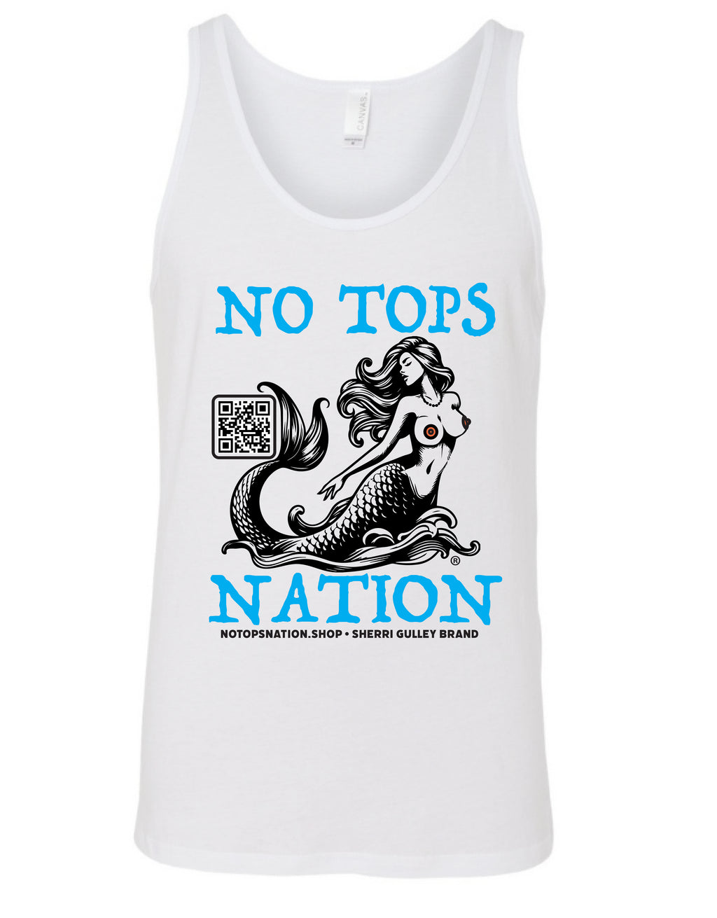 No Tops Nation: Men's White Tank Top