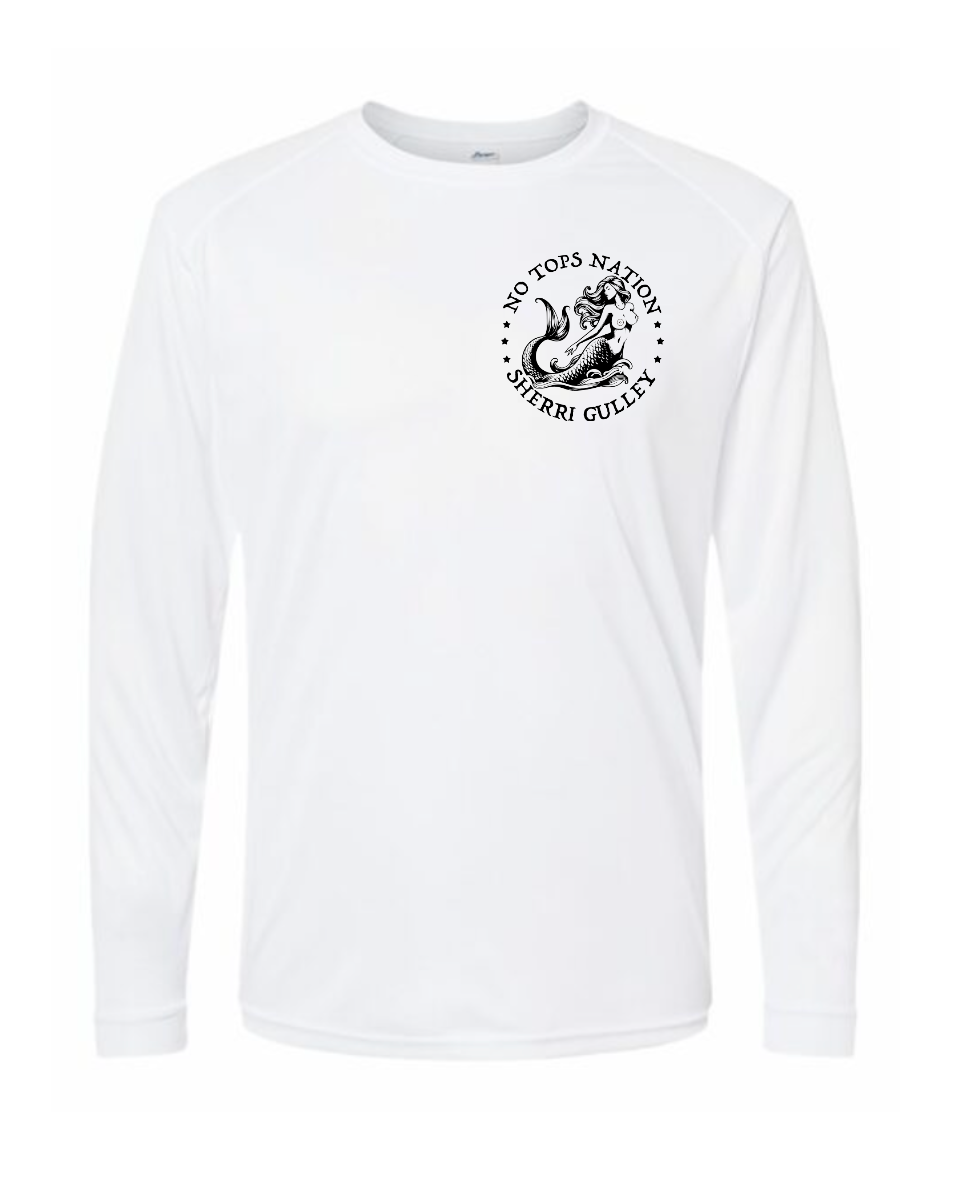 No Tops Nation: Unisex White Long Sleeve Rash Guard