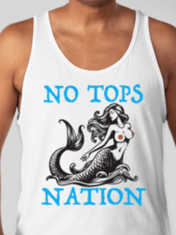 No Tops Nation: Men's White Tank Top
