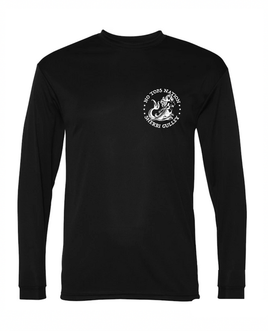 No Tops Nation: Unisex Black Long Sleeve Rash Guard