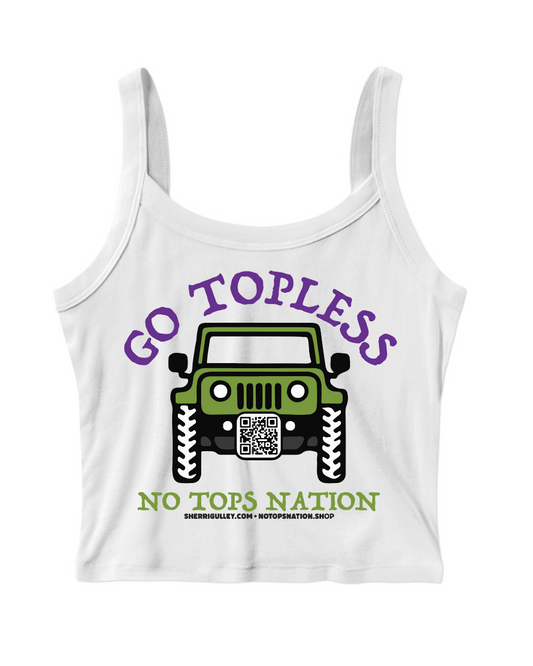 No Tops Nation: White - Go Topless Jeep Ladies Tank Top