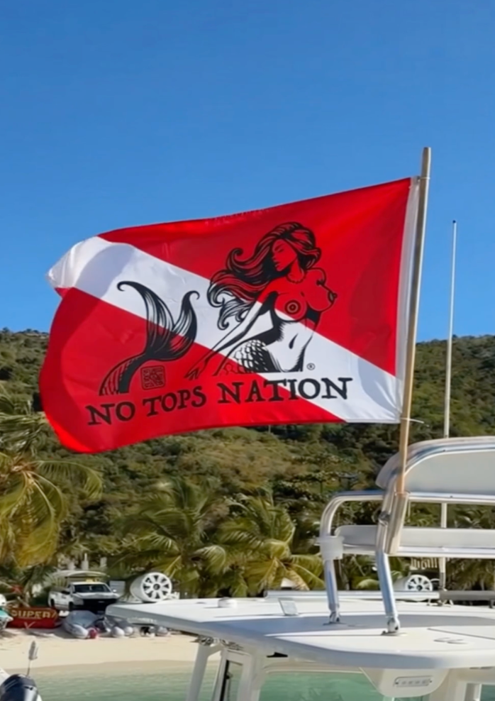 No Tops Nation Dive Flag – 2' x 3' Double-Sided Premium Marine Boat Flag