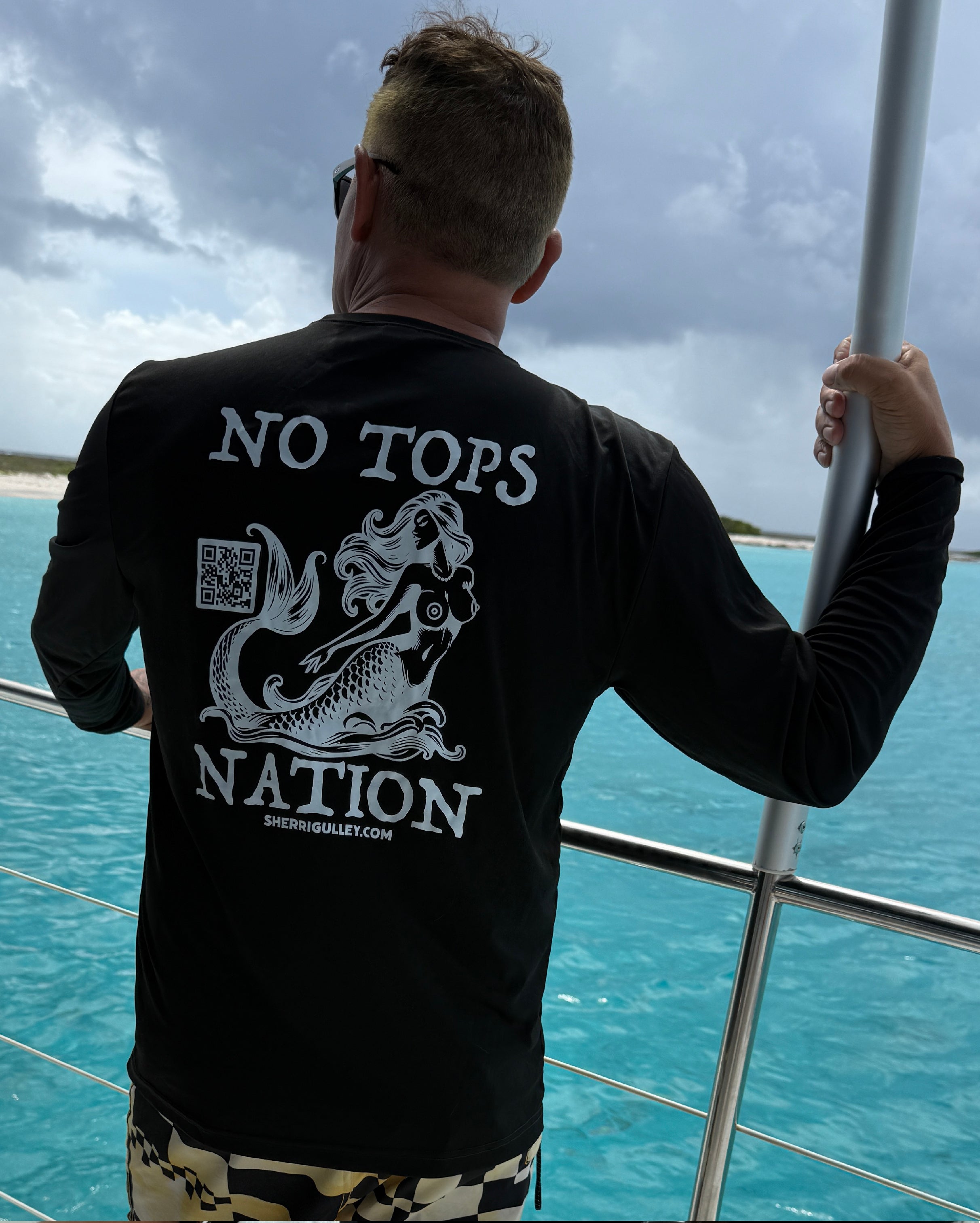 No Tops Nation Unisex Long Sleeve Rash Guard – Black – UV Protection, Quick Dry