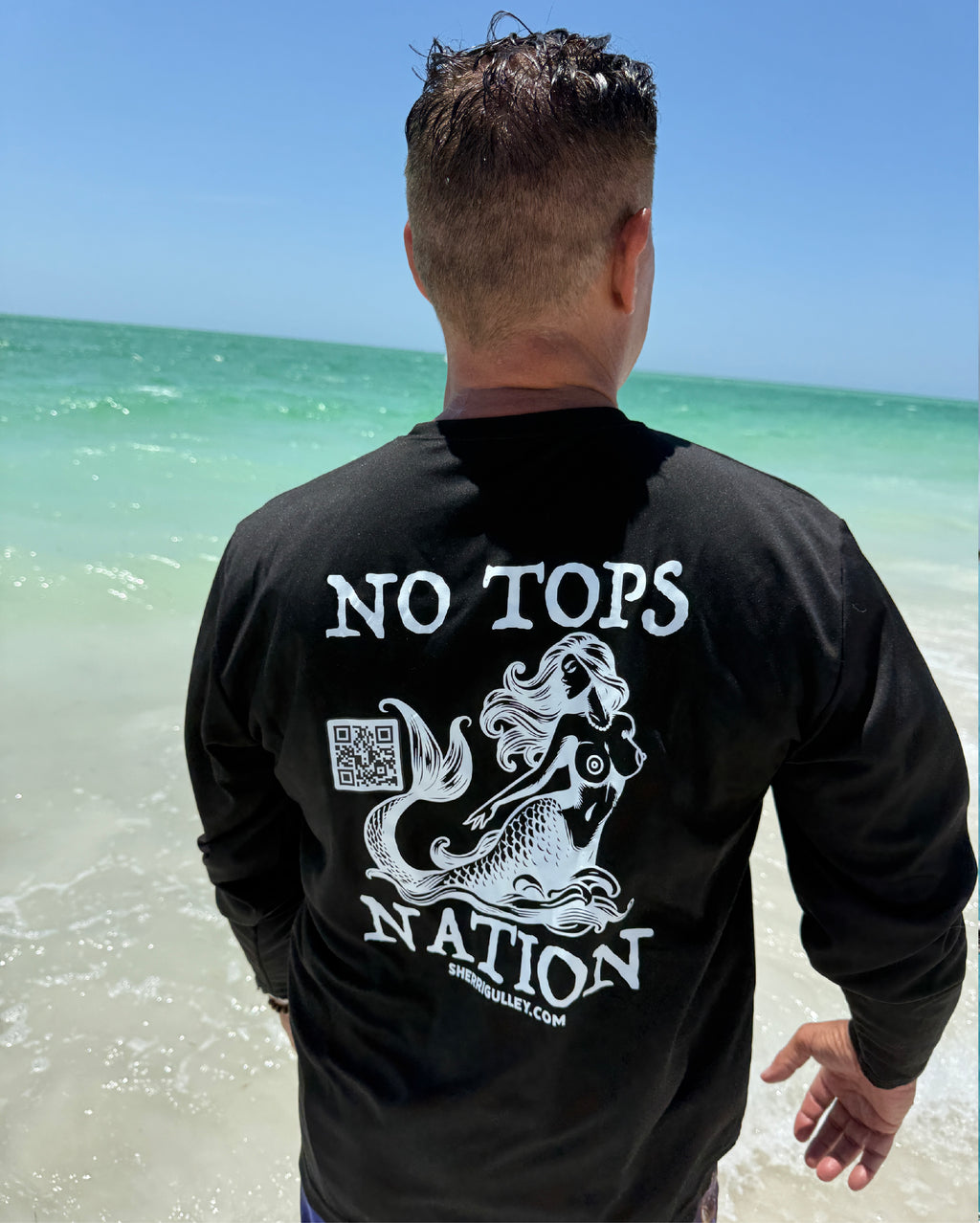 No Tops Nation Unisex Long Sleeve Rash Guard – Black – UV Protection, Quick Dry