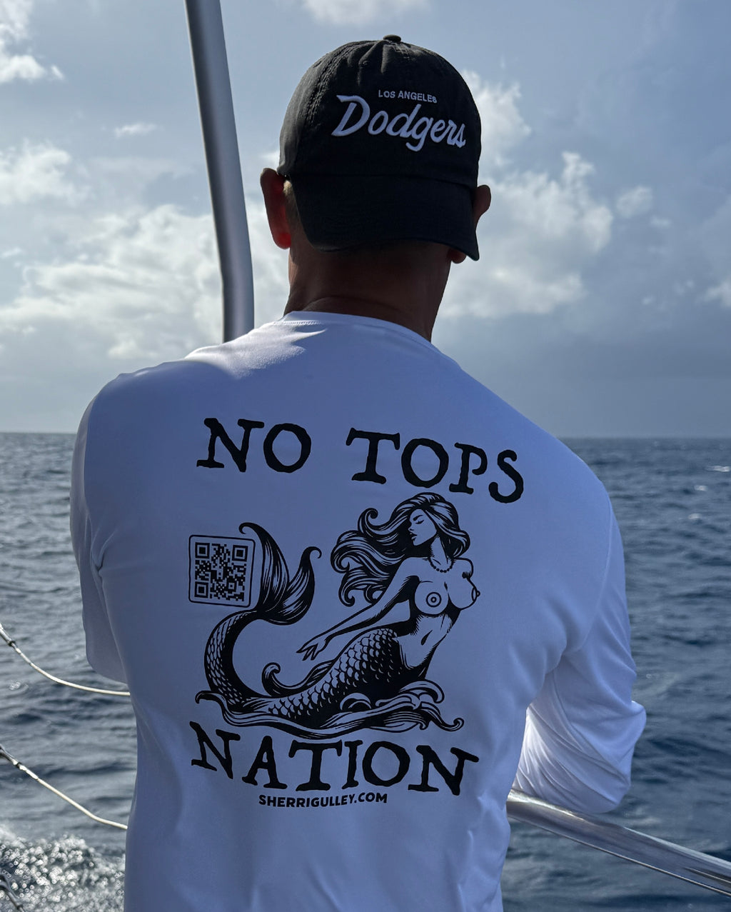 No Tops Nation Unisex Long Sleeve Rash Guard – White – UV Protection, Quick Dry