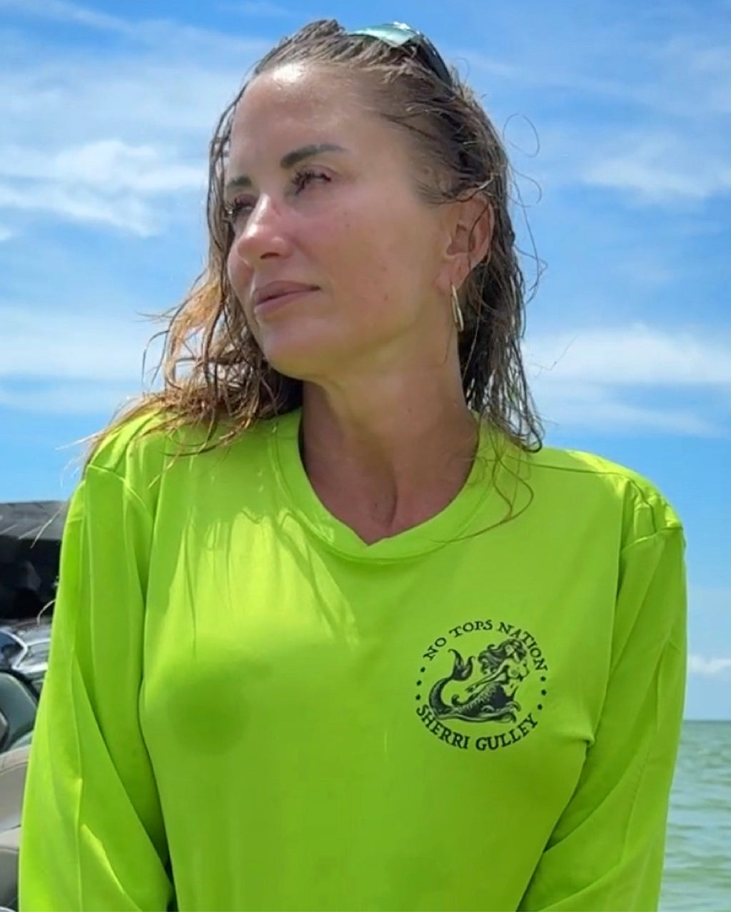 No Tops Nation Unisex Long Sleeve Rash Guard – Lime Green – UV Protection, Quick Dry