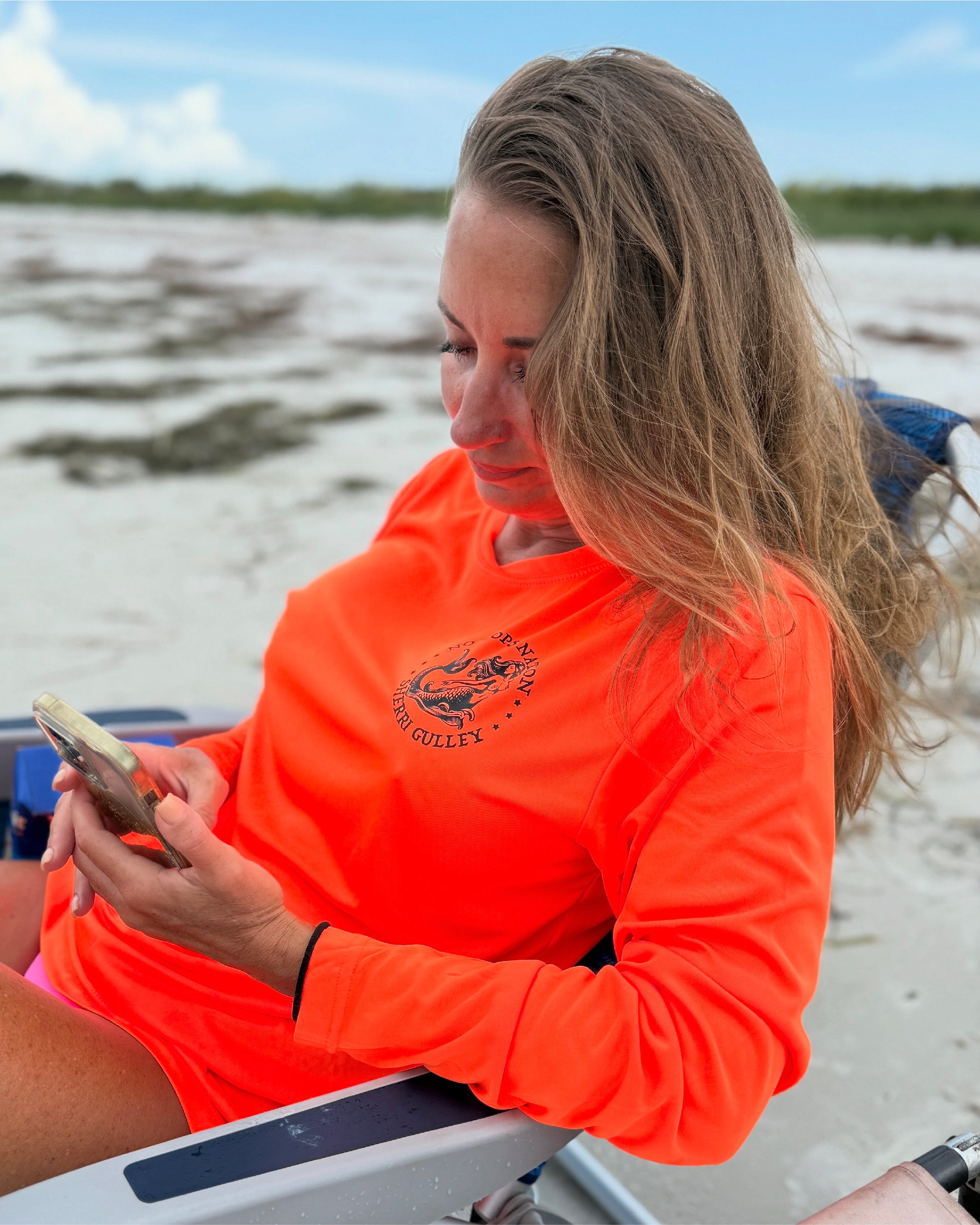 No Tops Nation Unisex Long Sleeve Rash Guard – Bright Orange – UV Protection, Quick Dry