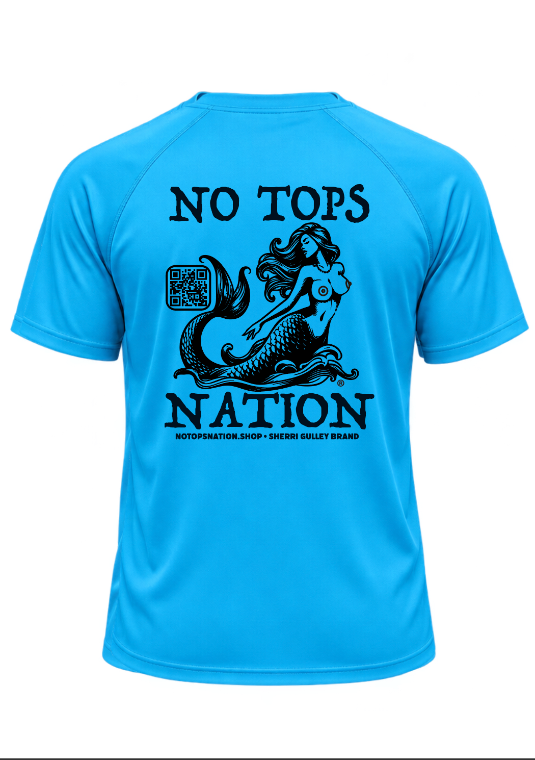 No Tops Nation Unisex Short Sleeve Rash Guard – Atomic Blue – UV Protection, Quick Dry