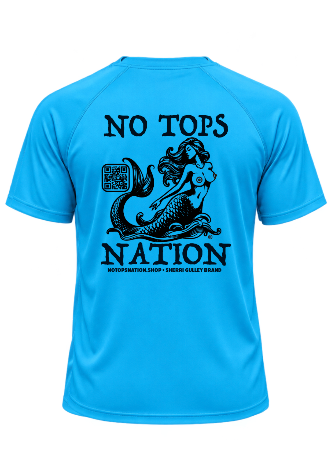 No Tops Nation Unisex Short Sleeve Rash Guard – Atomic Blue – UV Protection, Quick Dry