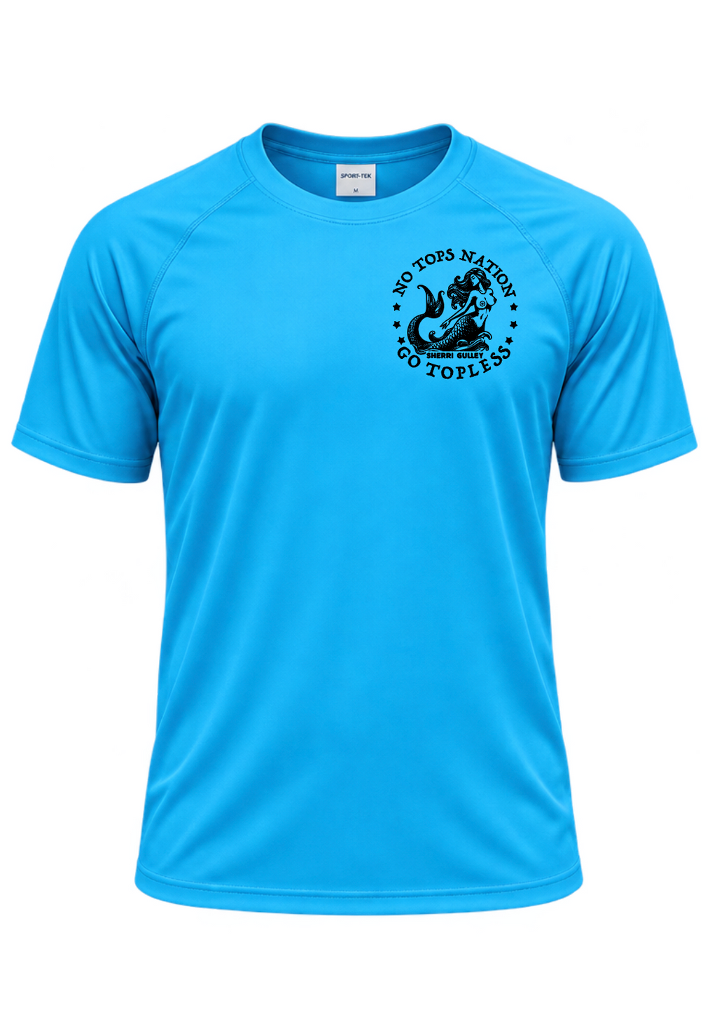 No Tops Nation Unisex Short Sleeve Rash Guard – Atomic Blue – UV Protection, Quick Dry