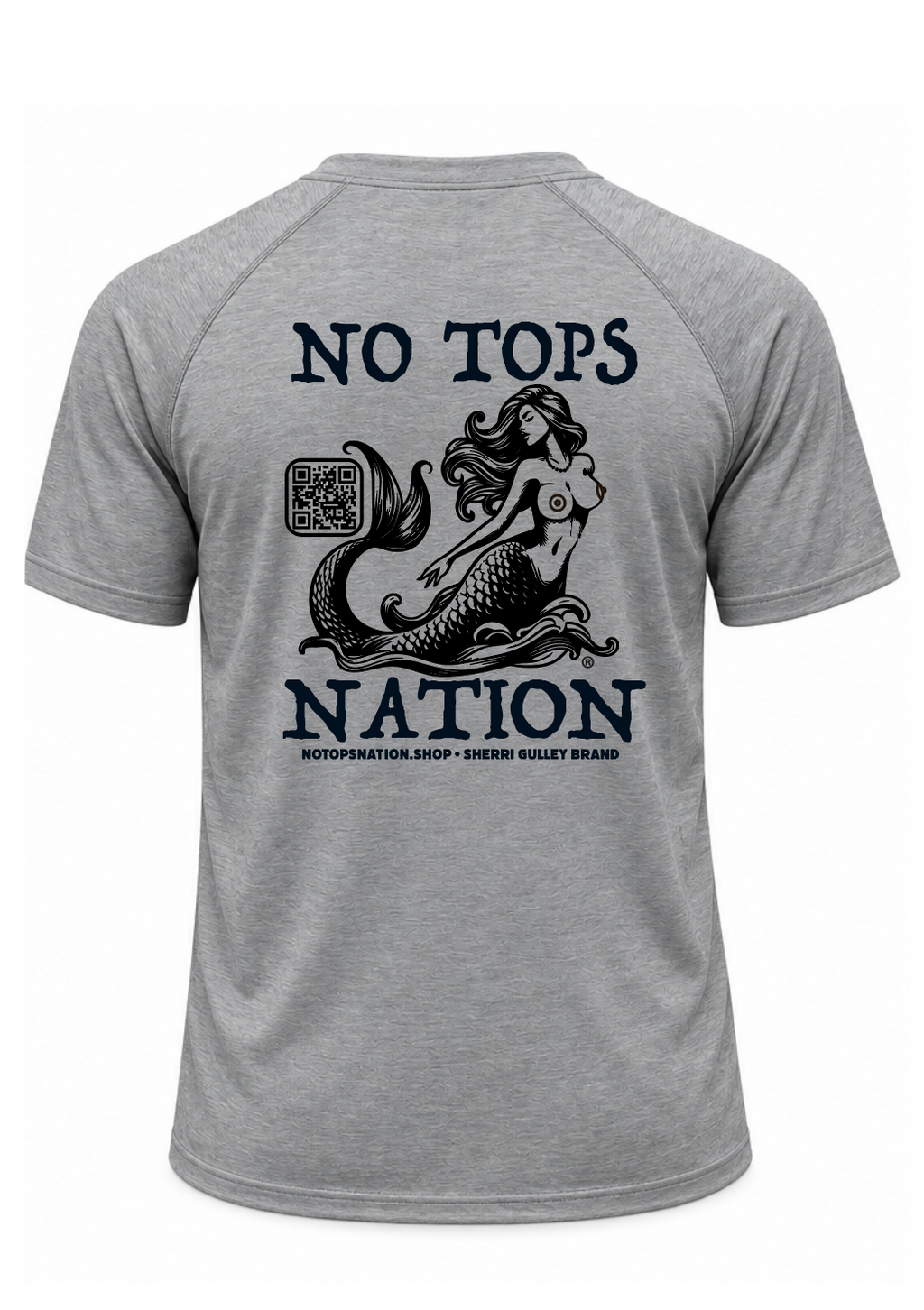 No Tops Nation Unisex Short Sleeve Rash Guard – Grey-Heather – UV Protection, Quick Dry (Copy)