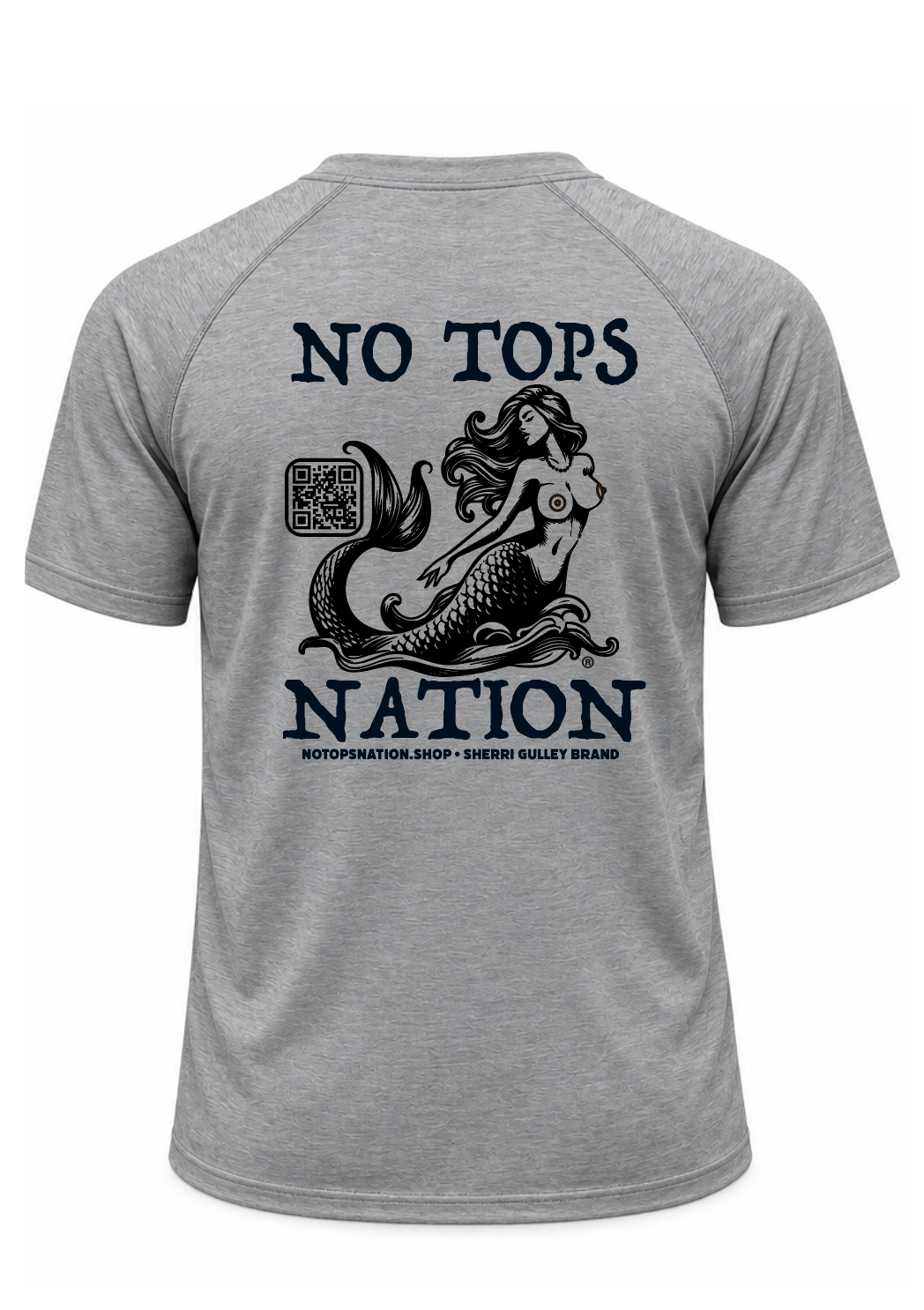 No Tops Nation Unisex Short Sleeve Rash Guard – Grey-Heather – UV Protection, Quick Dry (Copy)