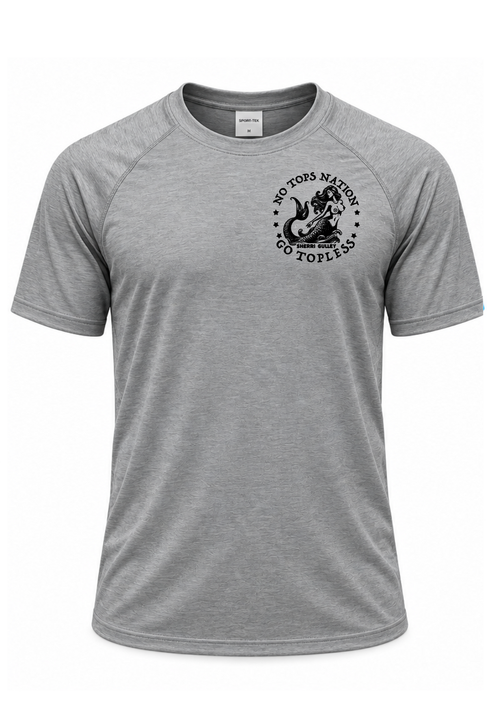 No Tops Nation Unisex Short Sleeve Rash Guard – Grey-Heather – UV Protection, Quick Dry (Copy)