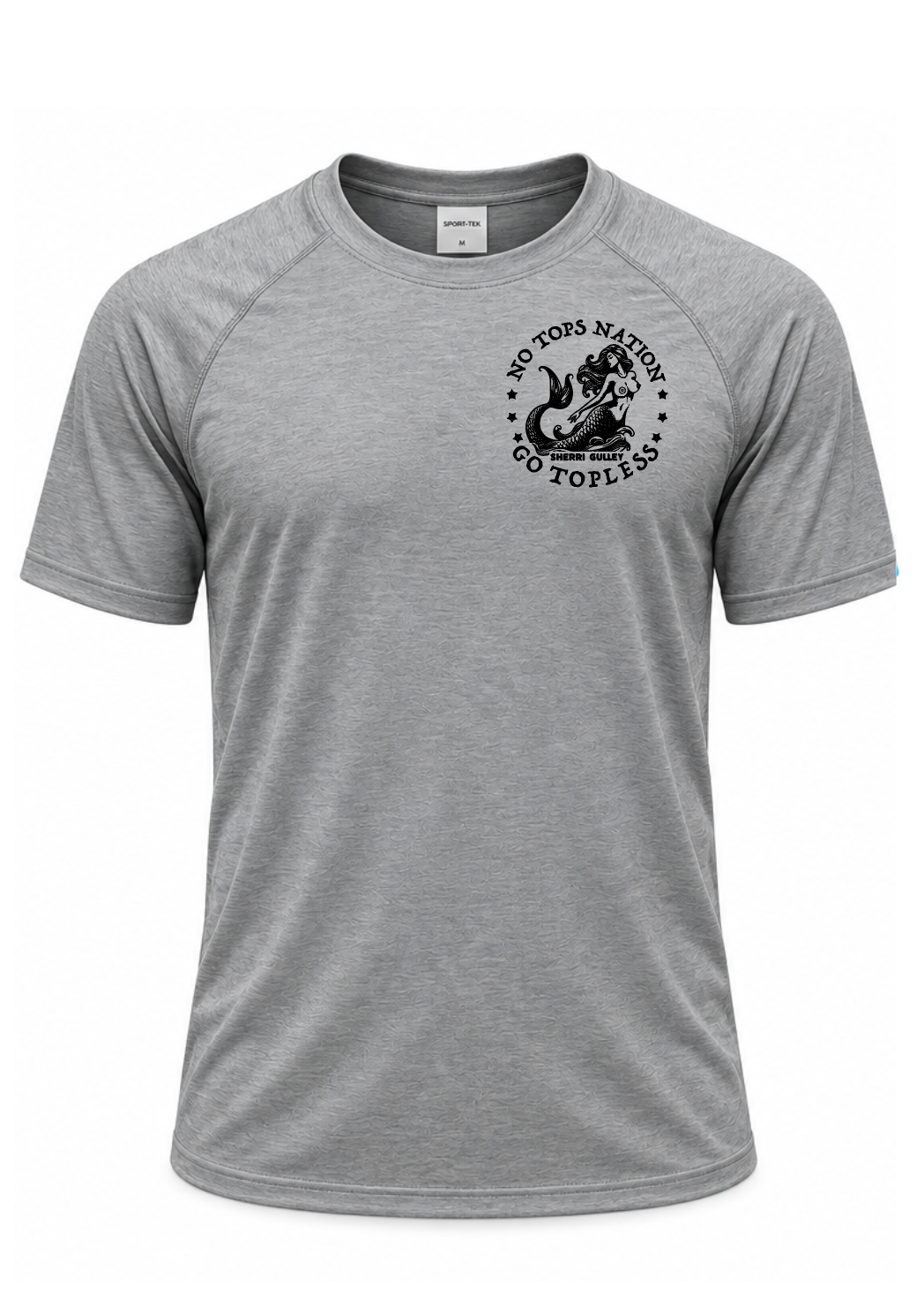 No Tops Nation Unisex Short Sleeve Rash Guard – Grey-Heather – UV Protection, Quick Dry (Copy)