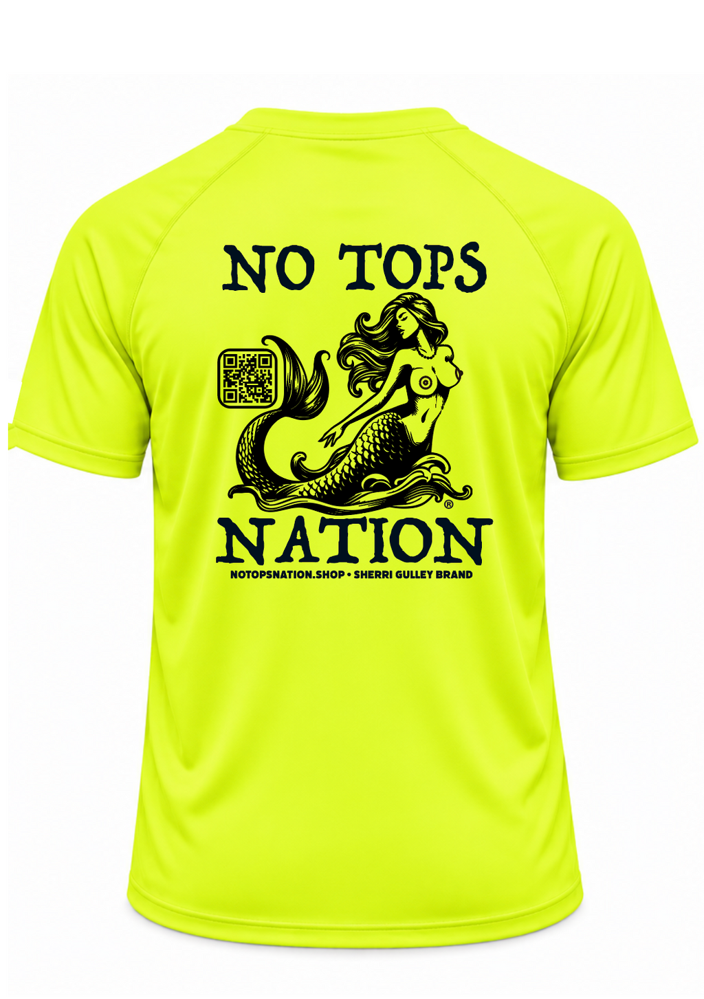 No Tops Nation Unisex Short Sleeve Rash Guard – Neon-Yellow – UV Protection, Quick Dry (Copy)