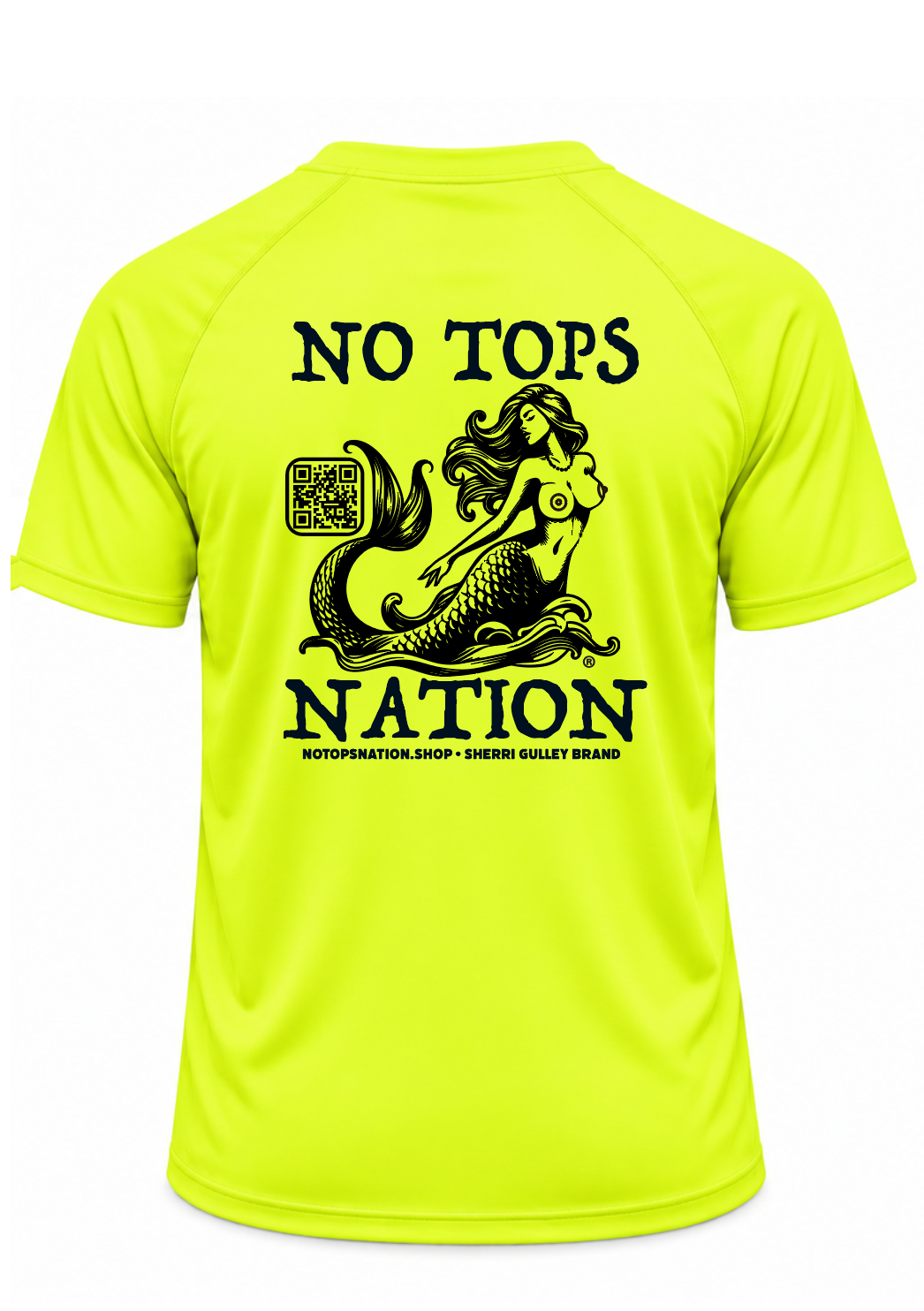 No Tops Nation Unisex Short Sleeve Rash Guard – Neon-Yellow – UV Protection, Quick Dry (Copy)