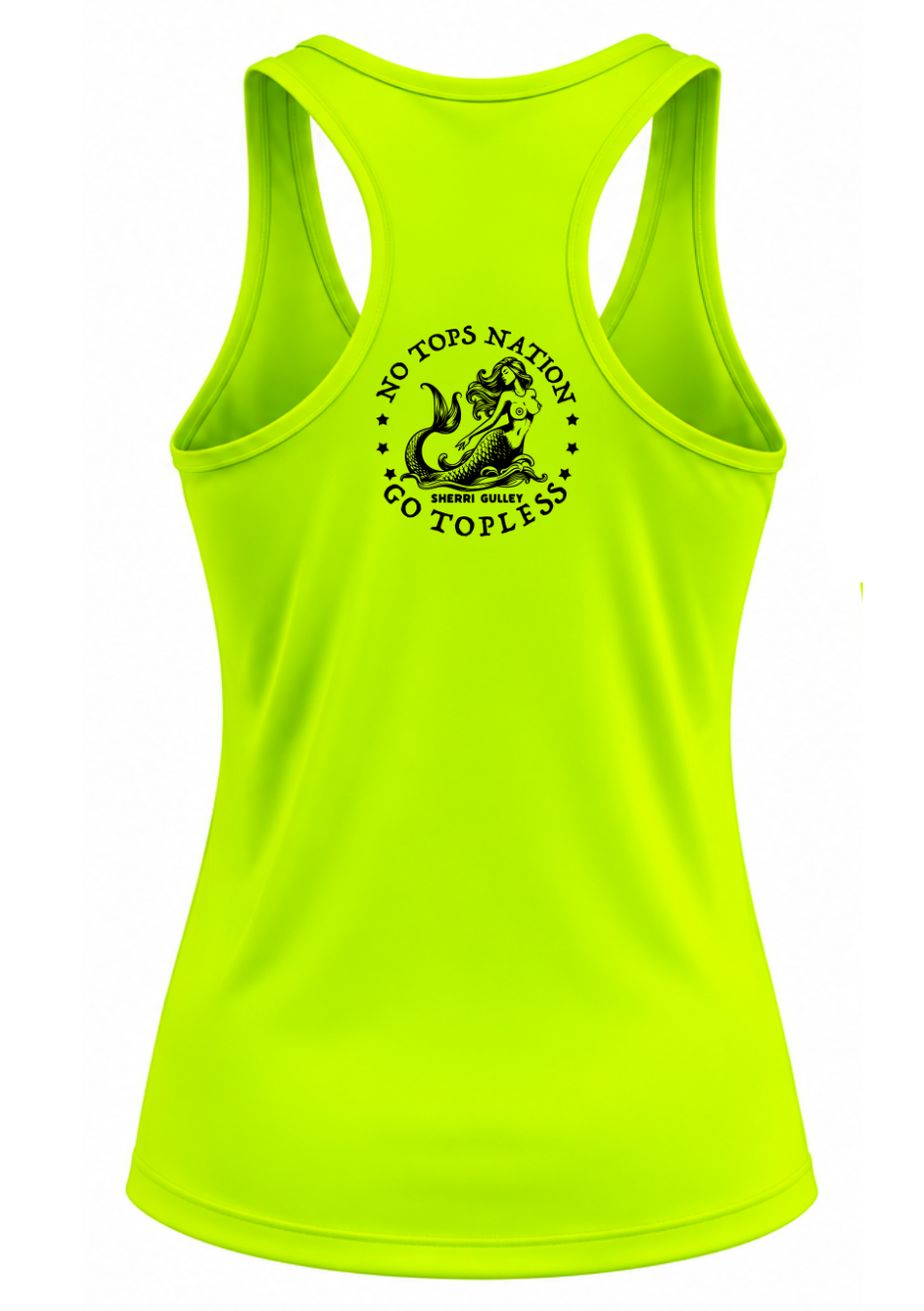 No Tops Nation Women’s Performance Racerback Tank Top – Lime Shock – Moisture-Wicking