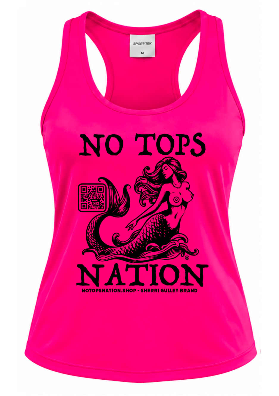 No Tops Nation Women’s Performance Racerback Tank Top – Neon Pink – Moisture-Wicking